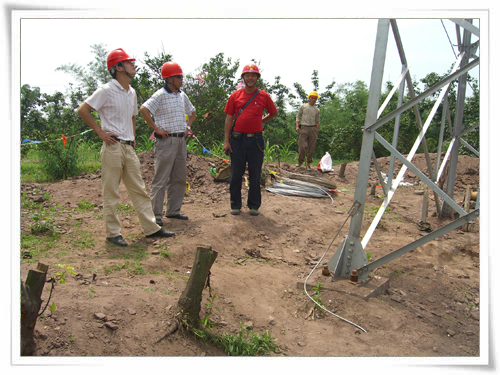 公司总工程师亲临江安—大观110kV线路工程进行指导工作