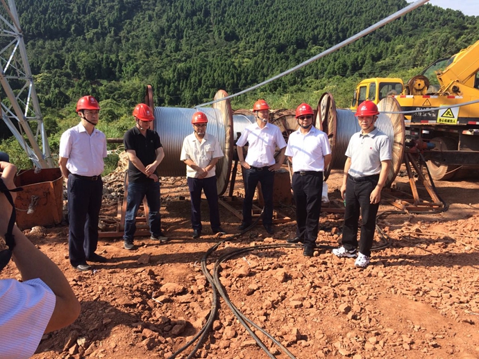 国网四川省电力公司副总经理刘勇到金年会电力500kV桃资线施工现场检查工作